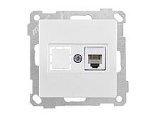 Розетка телефонная 1хRJ12 белая, ELITRA, MUTLUSAN