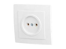 Розетка 1-ая (скрытая, б/з) белая, Стандарт, Юпитер