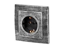 Розетка 1-ая (скрытая, с/з) серебро, Стандарт, Юпитер