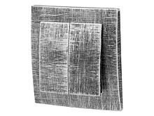 Выключатель 2 клав. (cкрытый, 6А) серебро, Стандарт, Юпитер