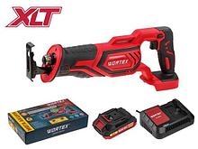 Аккум. сабельная пила WORTEX CSR 1118 E в кор. ALL1 XLT SET 18В, 1 акк., 2 Ач, дер. 115 мм