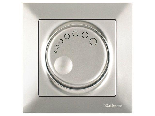 Выключатель поворотный (диммер) (скрытый, винт. зажим, 600Вт) титан, DARIA, MUTLUSAN