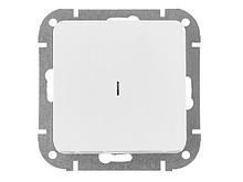 Выключатель 1 клав. (cкрытый, 10А) со световой индикацией, белый, Astrum, BYLECTRICA