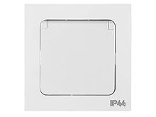 Розетка 1-ая с з/к крышкой (скрытая, с/з, з/ш, брызг. защ.) белая, Astrum, BYLECTRICA