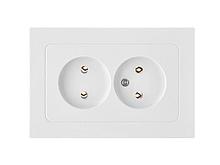Розетка 2-ая (скрытая, б/з) белая,  Astrum, BYLECTRICA