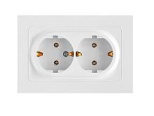 Розетка 2-ая (скрытая, с/з,) белая,  Astrum, BYLECTRICA