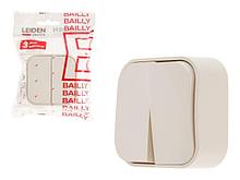 Выключатель 2 клав. (открытый, 10А) бежевый, Bailly, LEIDEN ELECTRIC