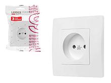 Розетка 1-ая (скрытая, б/з) белая, Steen, LEIDEN ELECTRIC