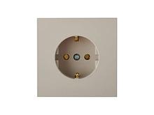 Розетка 1-ая (скрытая, с/з) песочная, Carre, BYLECTRICA