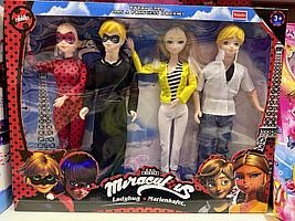 Набор кукол Леди Баг и Супер-Кот набор из 4-х штук (Леди Баг, Хлоя, Супер Кот, Эдриан )