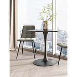 Стул Stool Group Одди велюр тёмно-серый ножки из металла в черном цвете, фото 3