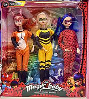 Набор кукол из мультфильма  «Леди Баг и Супер-Кот»  3шт,Леди Баг и Супер кот Рена Руж, Леди Пчела