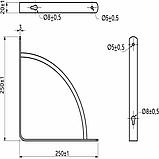 Полкодержатель металлический 250*250*20*3, черный, фото 2