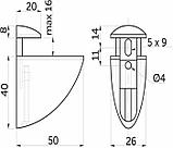 Полкодержатель мебельный "пеликан" 40 мм хром, фото 2
