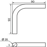Угол трубы d16 90*, хром, фото 2