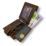 Компактный кошелёк портмоне коричневый L570-207 brown, фото 8