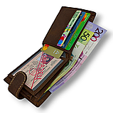 Компактный кошелёк портмоне коричневый L570-207 brown, фото 7