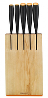 Набор ножей 5 шт. с деревянным блоком Functional Form Fiskars (FISKARS ДОМ)