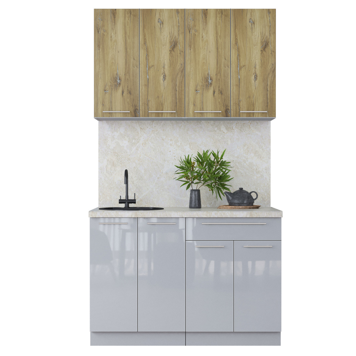 Кухня Мила Пластик 1.2А Дуб эпоксид - Туманный