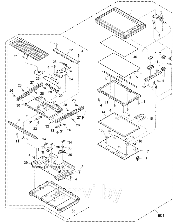 Поглотитель чернил 1607470 для Epson XP960/ XP900/ XP950