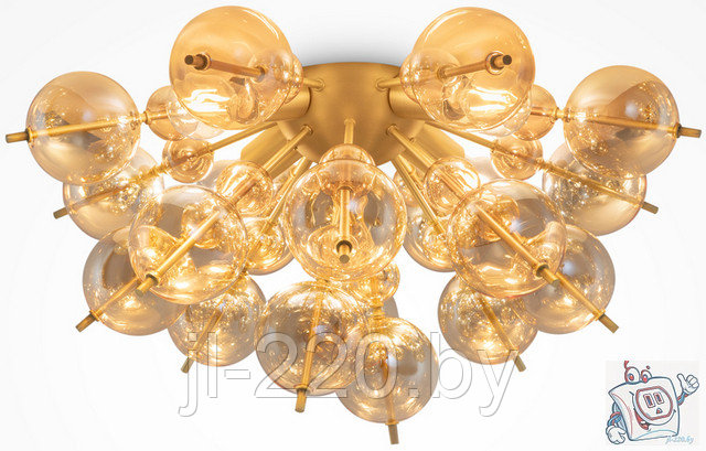 Cветильник потолочный Maytoni Modern Bolla MOD133CL-04BS, E27x4, IP20, латунь, янтарный