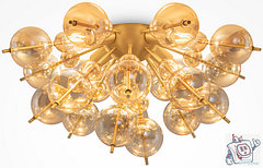 Cветильник потолочный Maytoni Modern Bolla MOD133CL-04BS, E27x4, IP20, латунь, янтарный