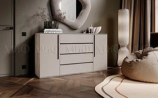 Комод Норд (2 двери, 4 ящика) - Кашемир / Дуб Крафт Серый (МИФ)