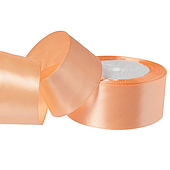 Лента атласная, 38 мм*23 м, персик