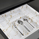 Вкладыш для столовых приборов 600 мм (540*430), бело-золотой мрамор, фото 3