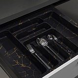 Вкладыш для столовых приборов 600 мм (540*430), черно-золотой мрамор, фото 3