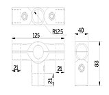 Соединитель 4-х труб d25 угловой, фото 2