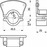 Держатель полки к трубе d25 односторонний, хром, фото 2
