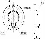 Крепление (фланец) трубы d16, хром, фото 2