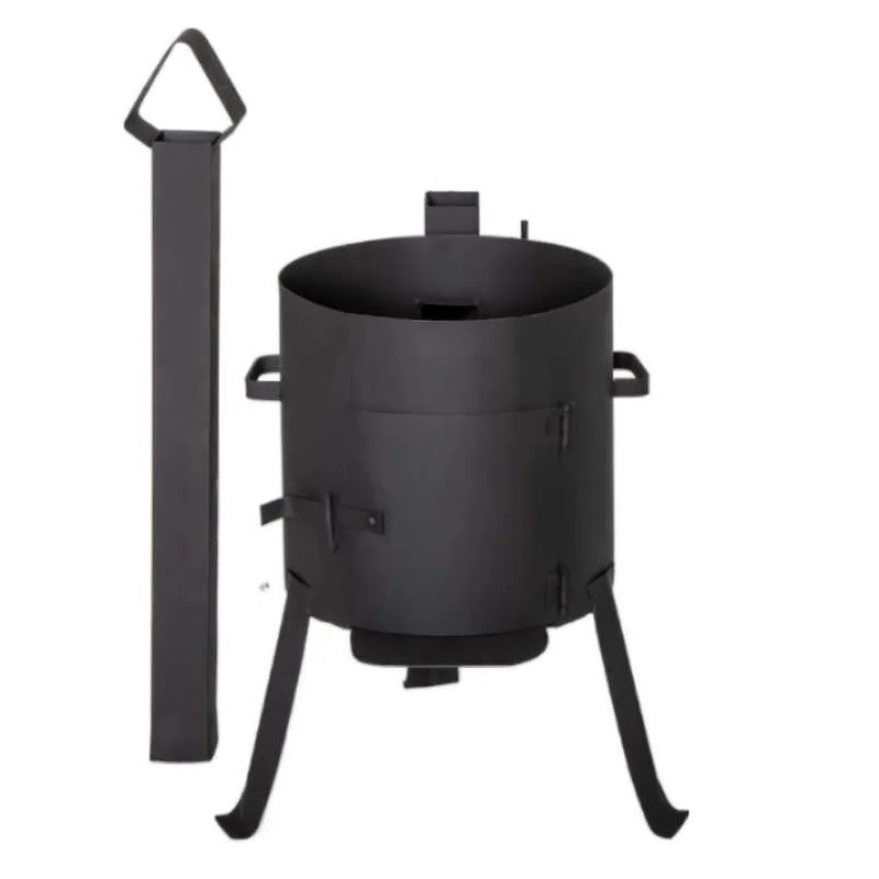 Печь для казана усиленная с дымоходом Мастер на 16 литров