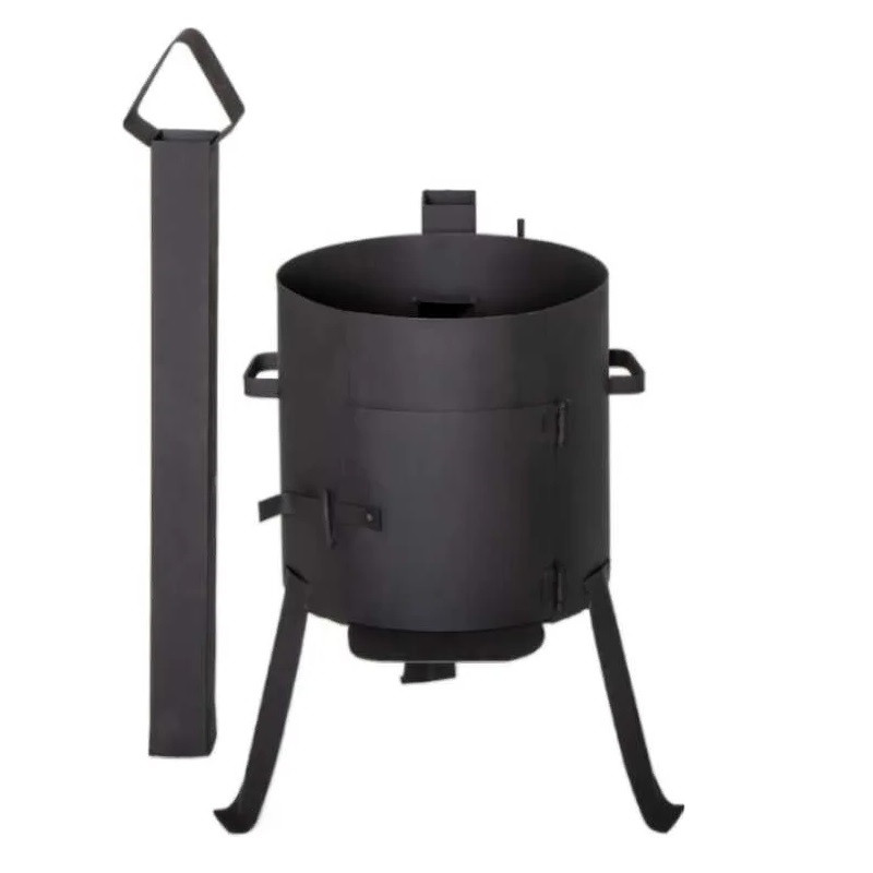 Печь для казана усиленная с дымоходом Мастер на 22 литра, фото 1