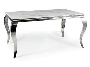Стол обеденный SIGNAL PRINCE Ceramic Calacatta белый/хром 150/90