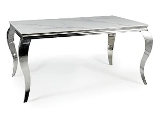 Стол обеденный SIGNAL PRINCE Ceramic Calacatta белый/хром 180/90