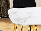 Стол обеденный SIGNAL CERES эффект белого мрамора/золотой 140/80, фото 8