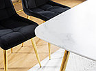 Стол обеденный SIGNAL CERES эффект белого мрамора/золотой 140/80, фото 5