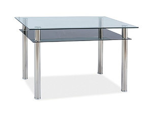 Стол обеденный SIGNAL MADRAS прозрачный/хром 90/60