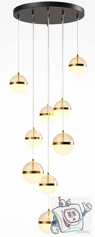 Светильник подвесной Maytoni Modern Area MOD295PL-L120BBS3K, IP20, черный и латунь, коньячный