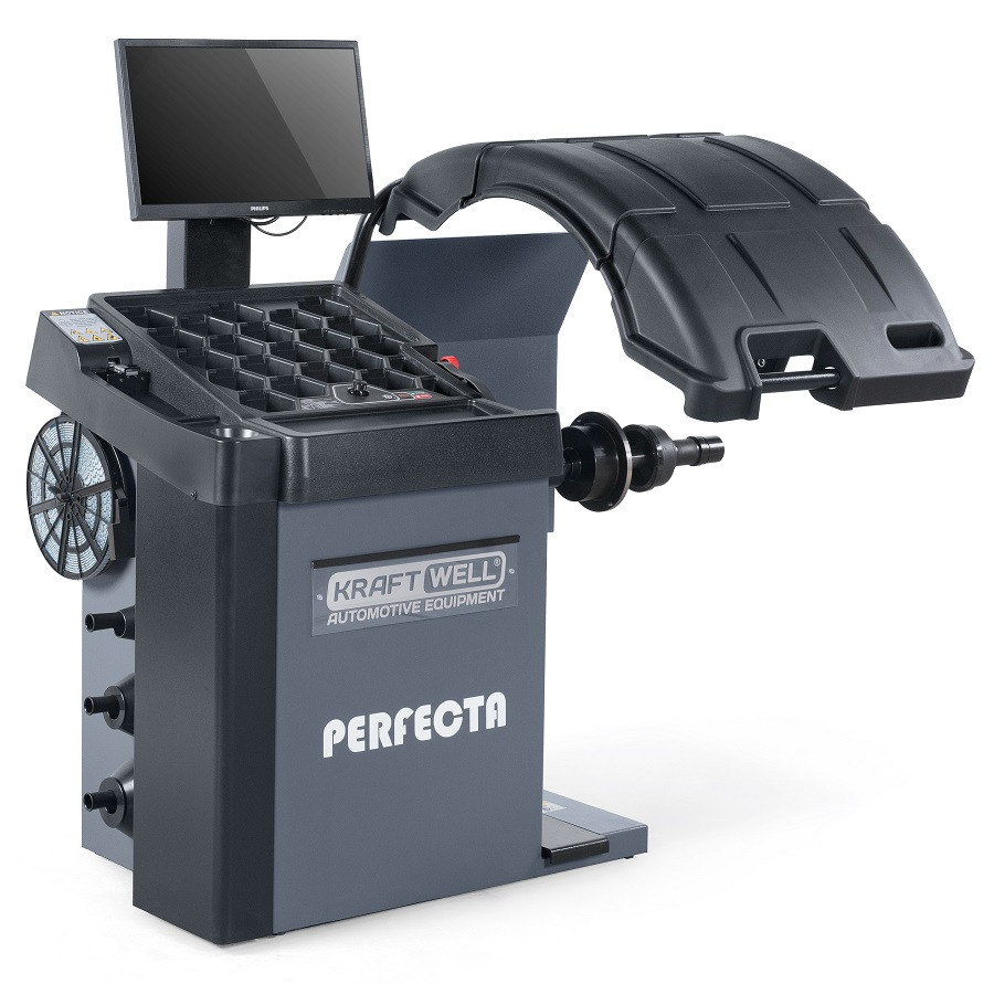 KraftWell PERFECTA KRW246E Балансировочный станок автомат TOUCH SCREEN 21,5", пневмоприжим, лазер