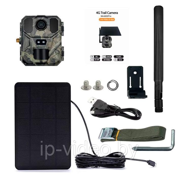 Фотоловушка Suntek MiNi900Pro 4G / Компактная лесная камера 30 МП с видео 2K и солнечной панелью