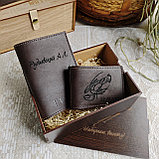 Подарочный набор: кошелёк зажим + обложка для паспорта, фото 4
