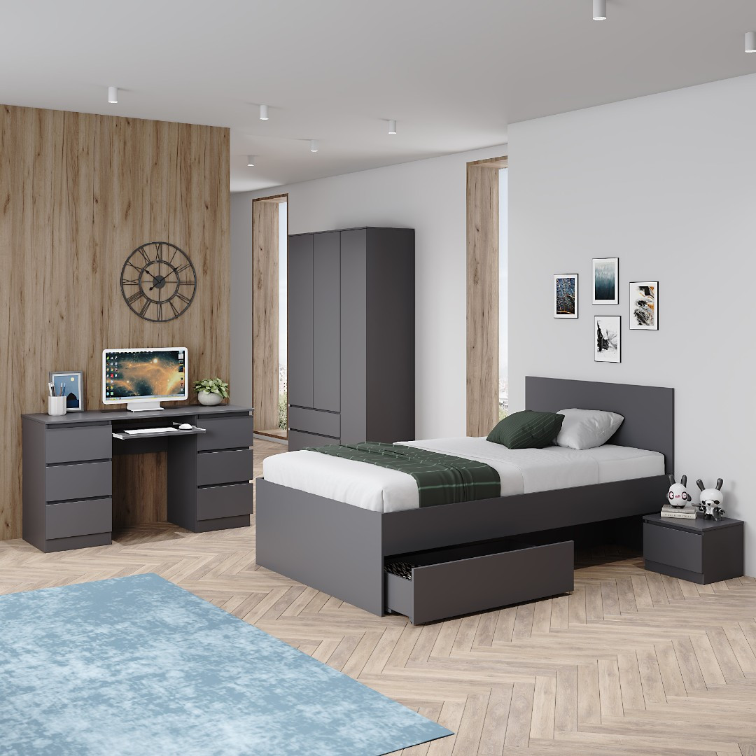 Кровать Мори КРМЯ 900.1/1 - Графит (ДСВ Мебель) - фото 3 - id-p241014630