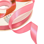 Лента атласная, 1,5 см*100 ярд., насыщенный розовый