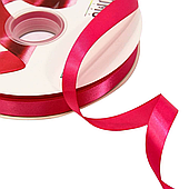 Лента атласная, 1,5 см*100 ярд., малиново-красный