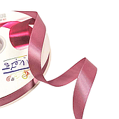 Лента атласная, 1,5 см*100 ярд., коричнево-розовый