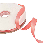 Лента атласная, 1,5 см*100 ярд., персик