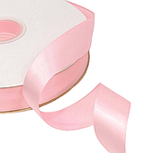 Лента атласная, 25 мм*100 ярд., бледно-розовый